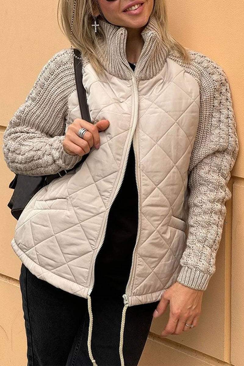 Kurtka "Galway" – Stylowy Patchwork & Dzianinowy Komfort