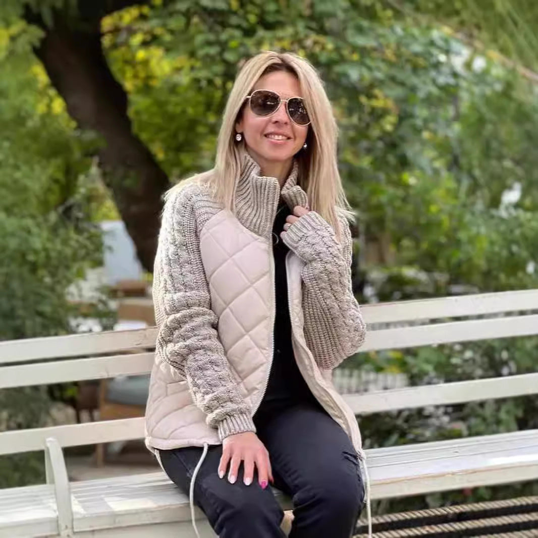 Kurtka "Galway" – Stylowy Patchwork & Dzianinowy Komfort